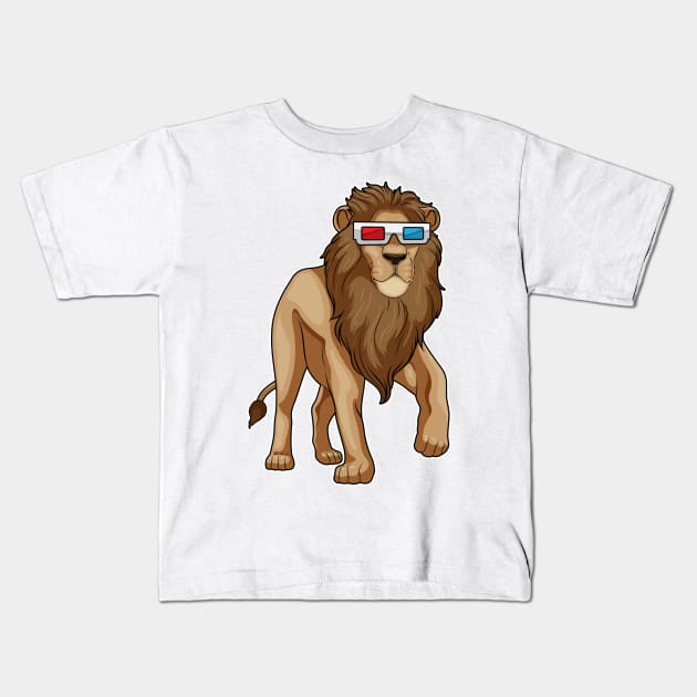 Lion Glasses Kids T-Shirt by Markus Schnabel